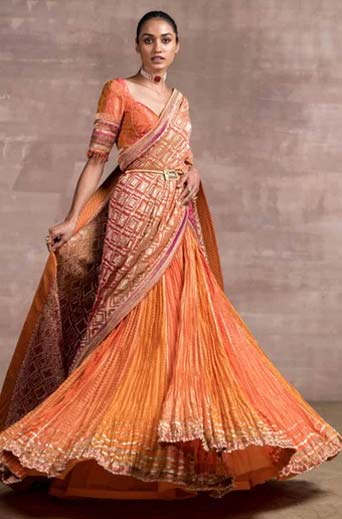 lehenga saree-draping-style