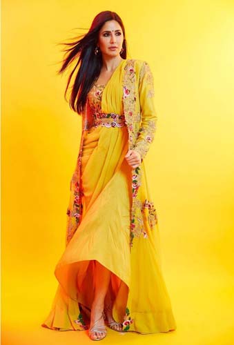 katrina kaif's modern saree draping style