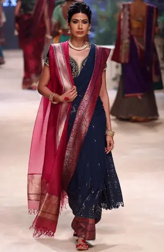 silk saree draping style for wedding