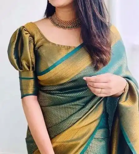 15 Gorgeous Latest Puff Sleeves Blouse Design for sarees - Fashion Qween