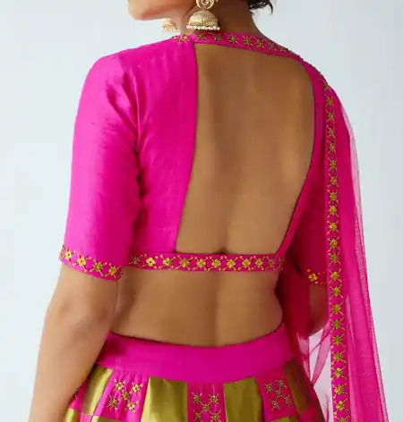 pink blouse design backside