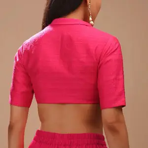 pink blouse back design