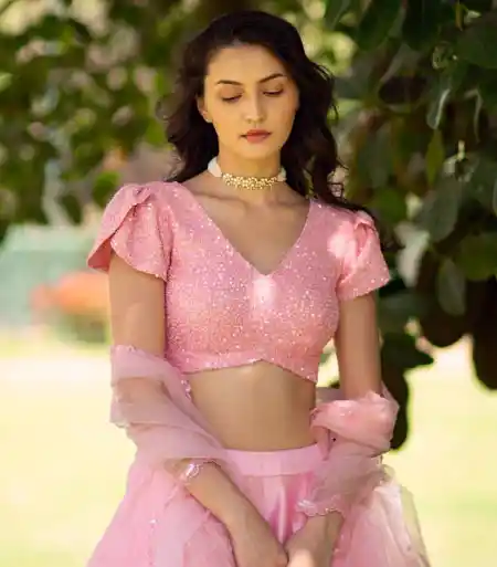 modern light pink blouse design