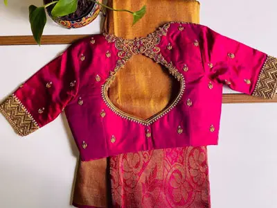 pink silk blouse designs