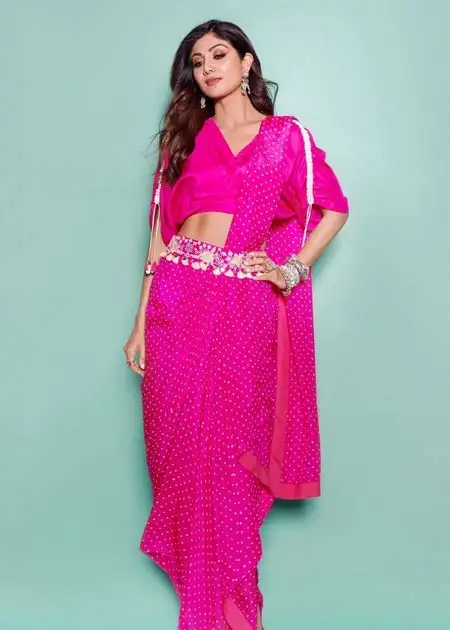 Shilpa Shetty's latest saree look.