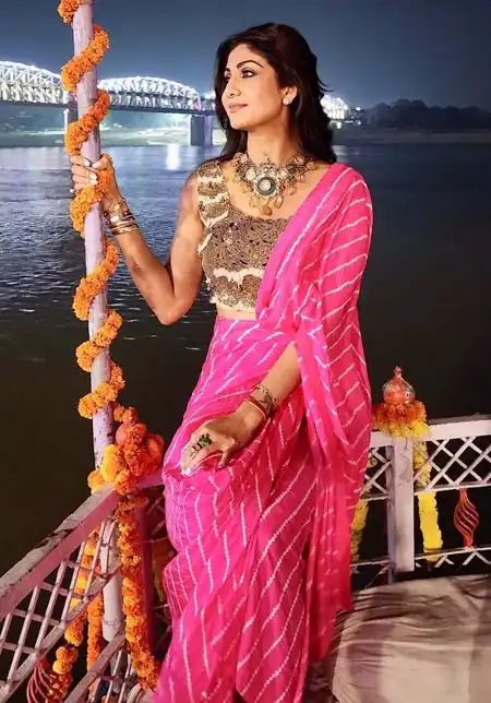 Shilpa Shetty's stunning modern pink saree look