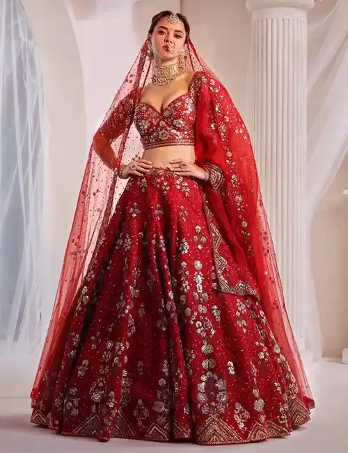 Red bridal lehenga for wedding