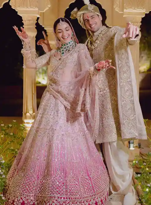 Kiara Advani's pink bridal lehenga design