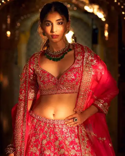 pink bridal lehenga blouse with gold gota patti embroidery design