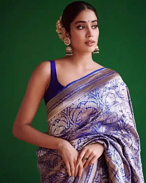 Janhvi Kapoor don's blue kanji Varam silk sare